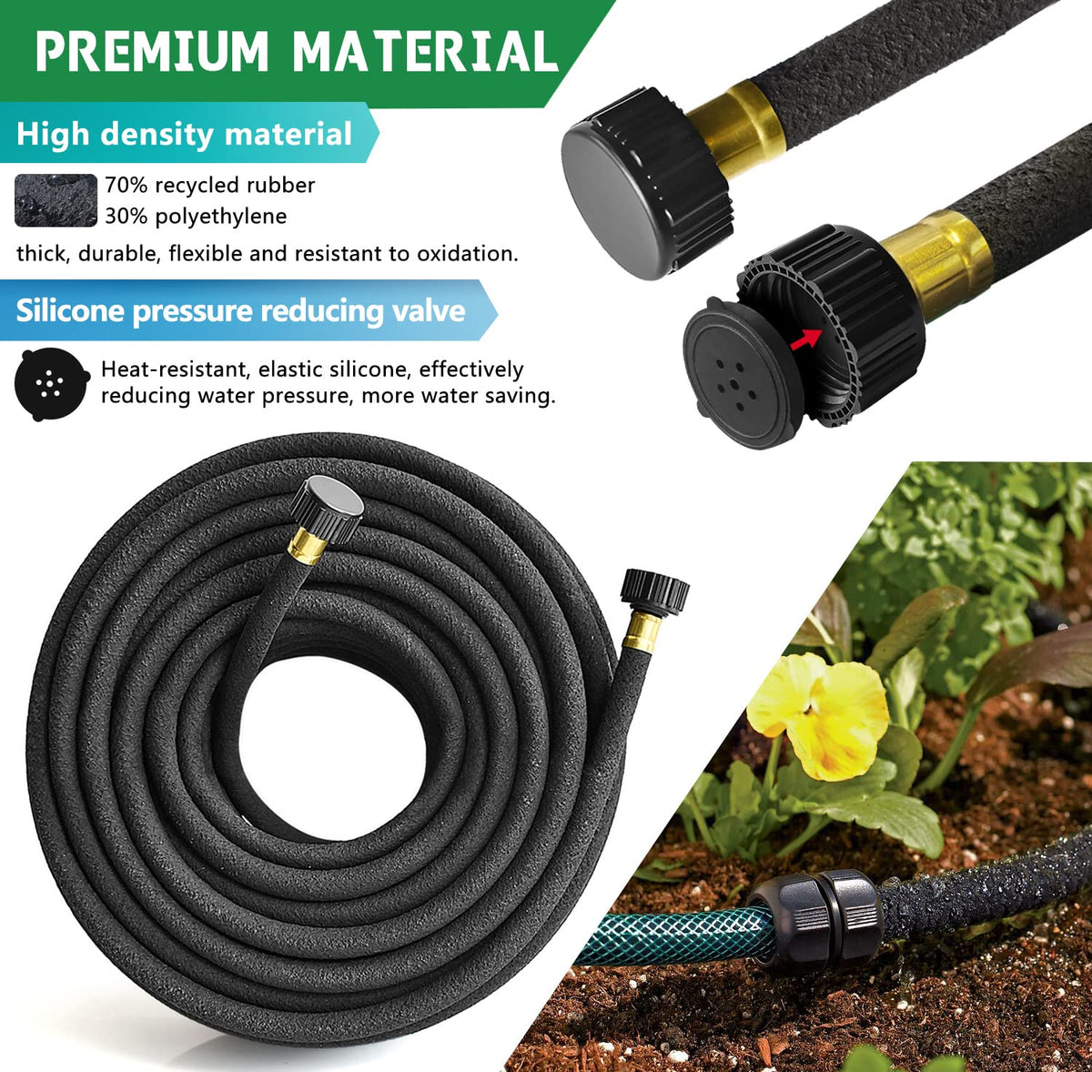Holldoor permeable material gently waters soil around plants