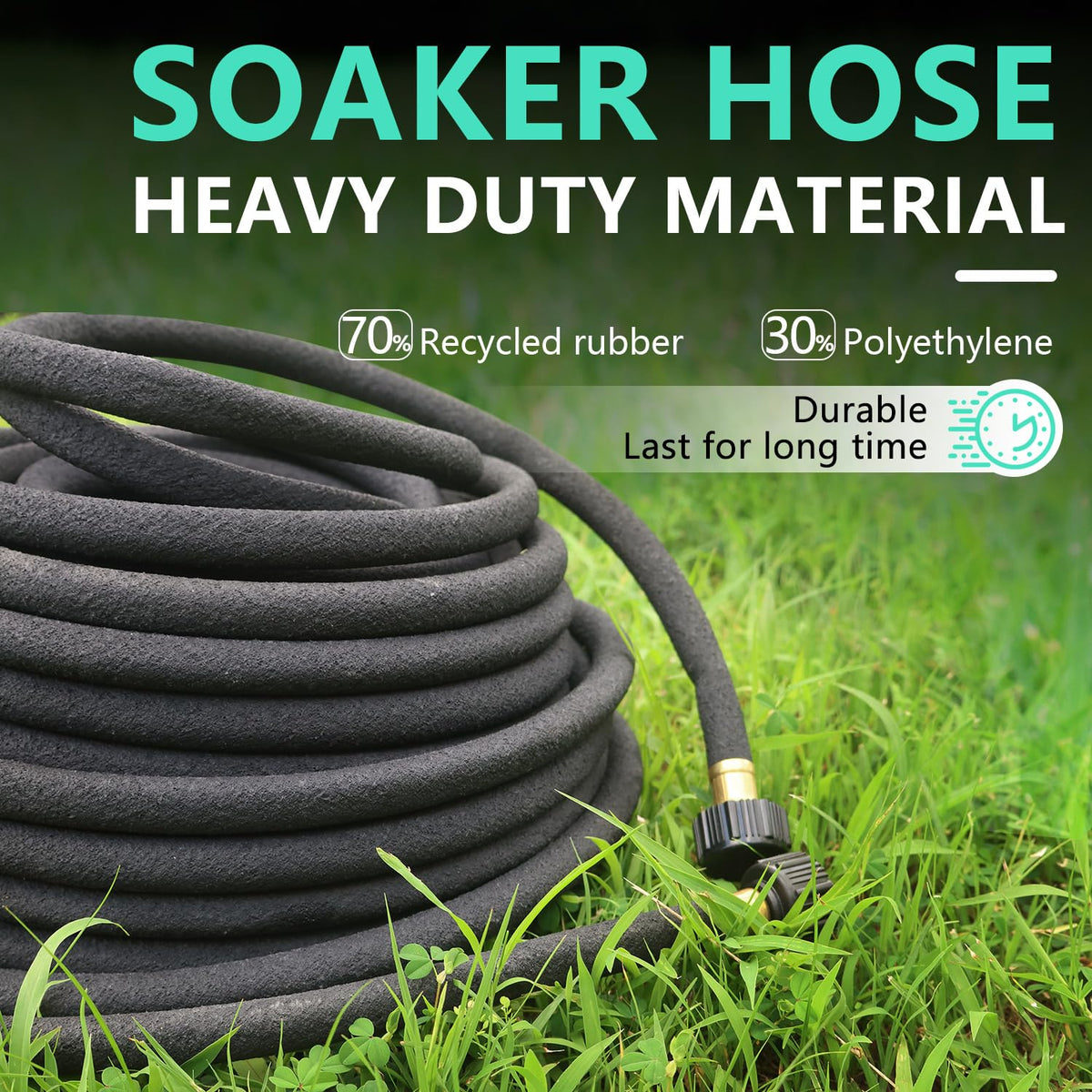 Holldoor 100ft soaker hose end with screw fittings for easy connections