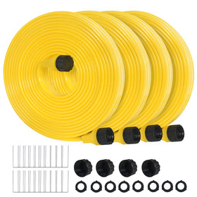 Holldoor sprinkler hose setup shows easy faucet connection for efficient watering.