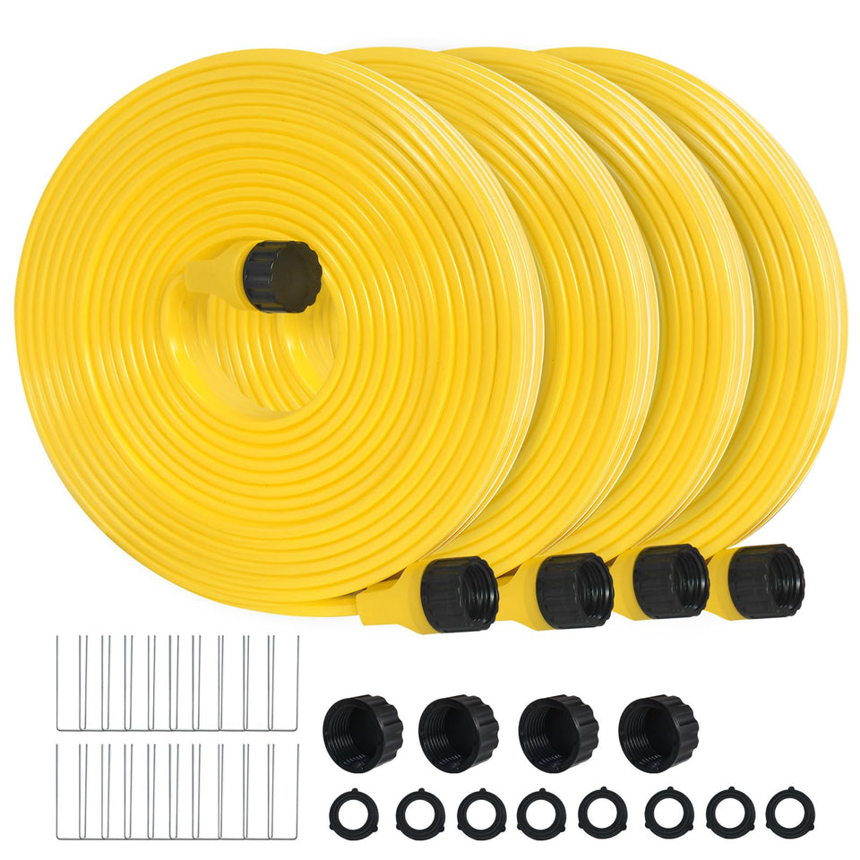 Holldoor sprinkler hose setup shows easy faucet connection for efficient watering.
