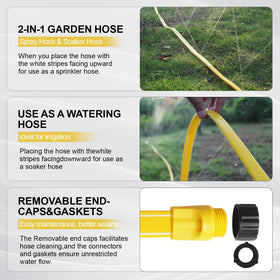 Holldoor hose provides adjustable spray for targeted root-zone watering.
