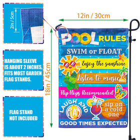 Hollyhorse summer series garden flag design featuring seasonal welcome motif.