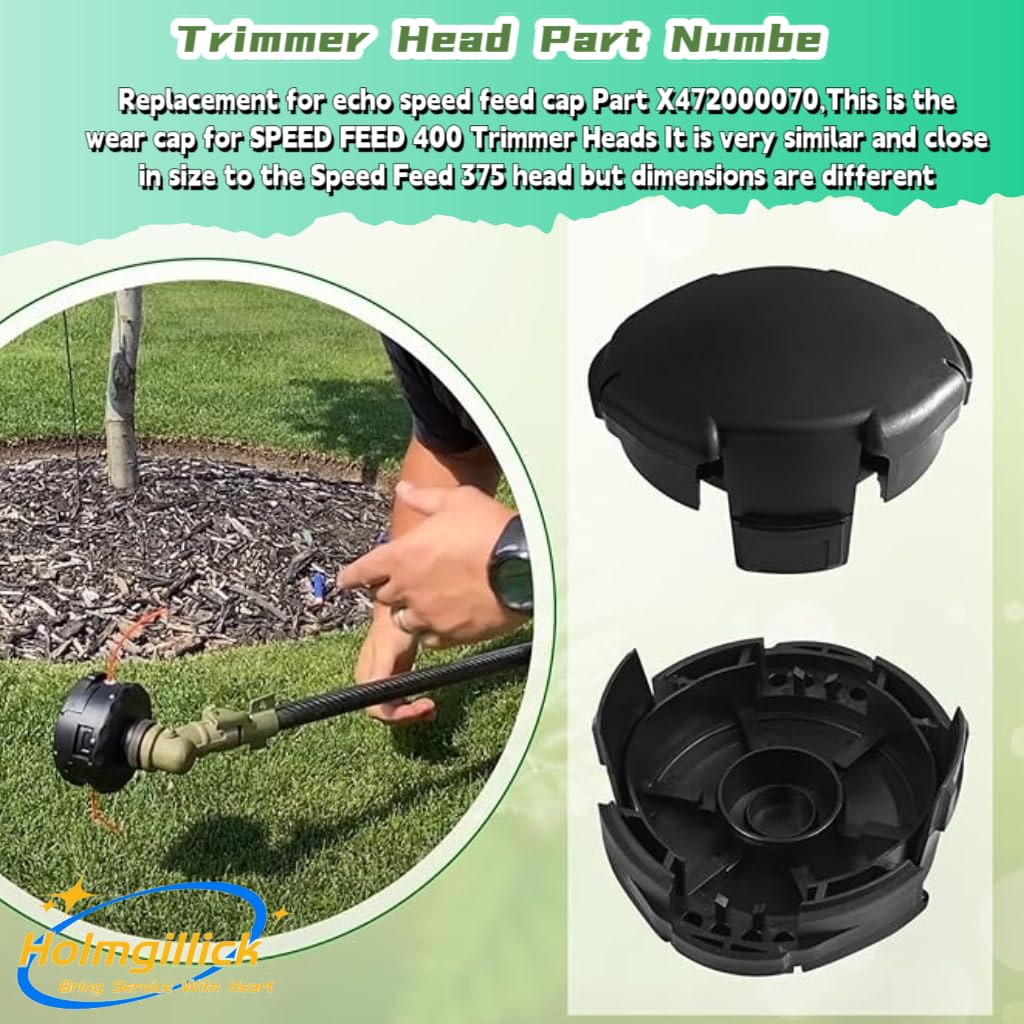 Holmgillick replacement cap for Echo Speed Feed 400 head, tool-free install