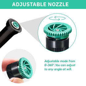 HolyMaji adjustable spray angle from 0 to 360 degrees for precise zones.