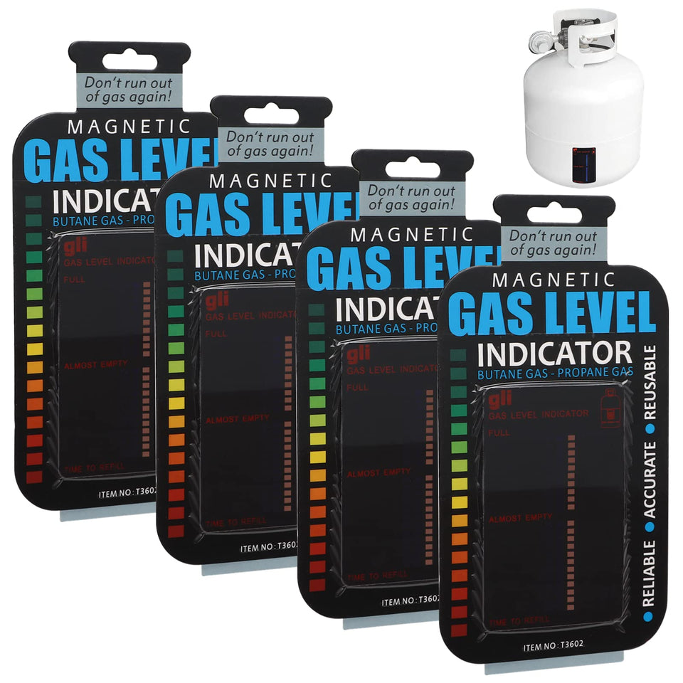 Homaisson 4-piece magnetic gas level indicators pack for quick propane or butane checks.
