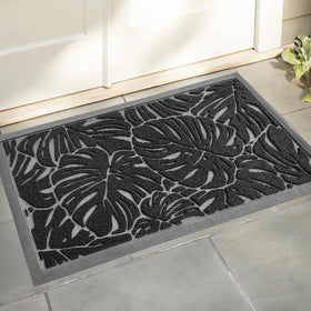Homantic Monstera front door mat with outdoor leaf design boosts entryway style
