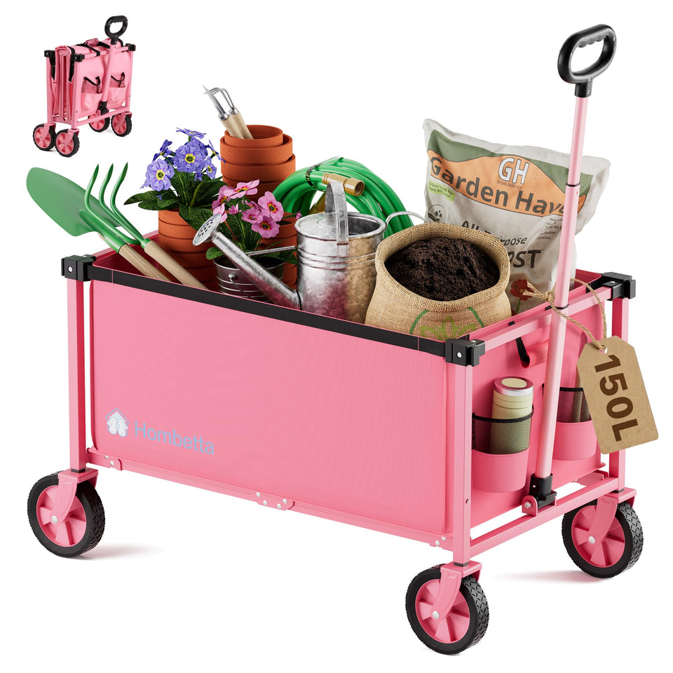 HOMBETTA 29-3inch collapsible wagon with 150L capacity for easy shopping.