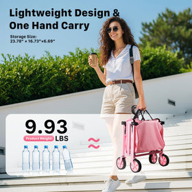 HOMBETTA wagon folded flat for compact storage in trunk.