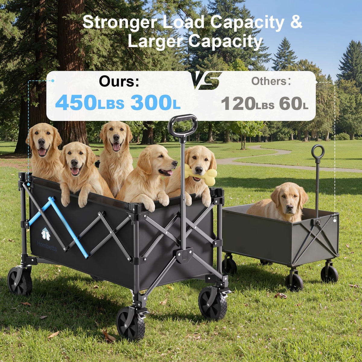 HOMBETTA rust-resistant steel frame supports heavy loads up to 450 lbs