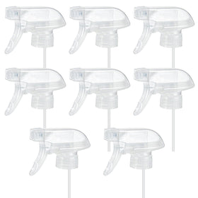 HOMBYS 8-pack clear trigger sprayers on display, versatile bottle compatibility for easy spraying