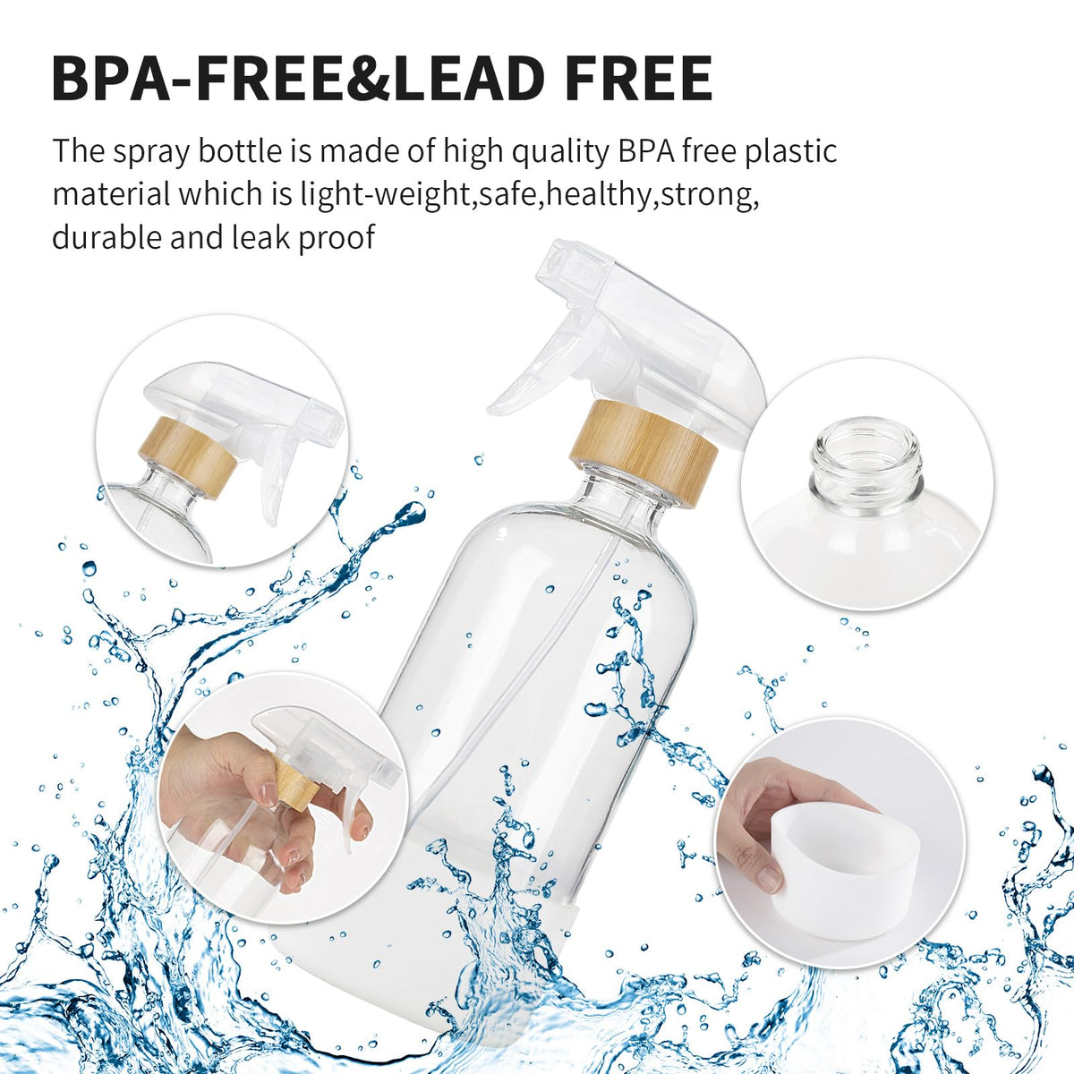 HOMBYS clear glass bottle shows contents clearly for safe storage and handling.