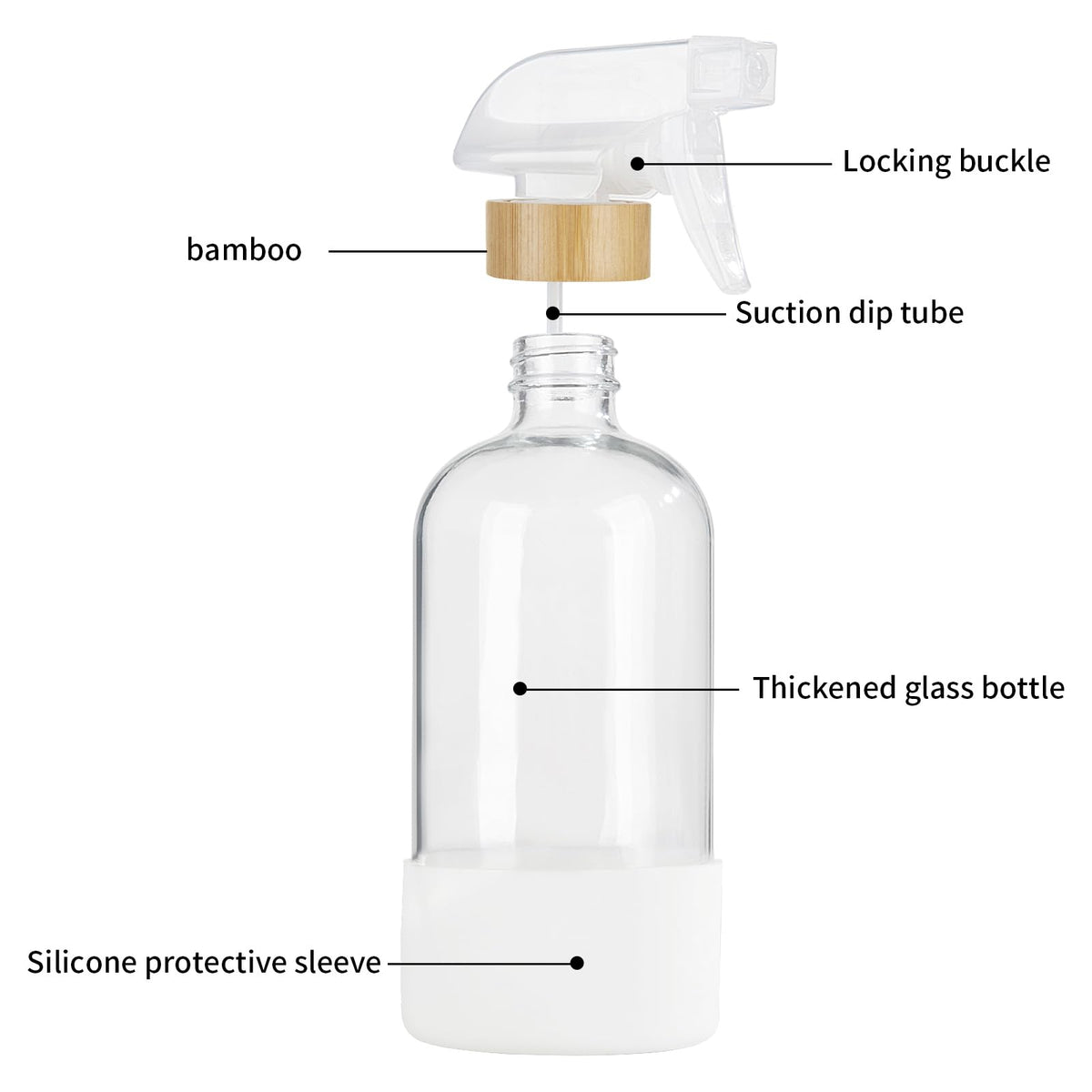HOMBYS refillable 17oz bottle offers economical, reusable cleaning and aromatherapy solutions.