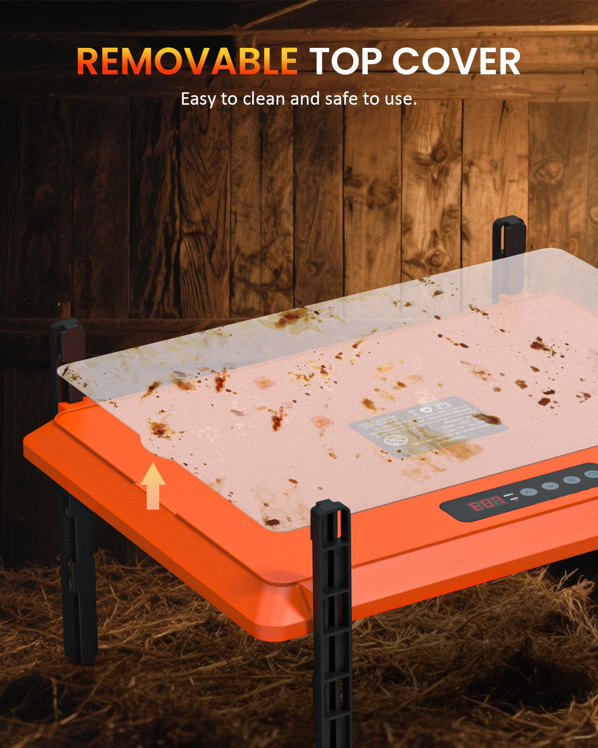 Homcolorful brooder plate easy-clean design with removable top cover