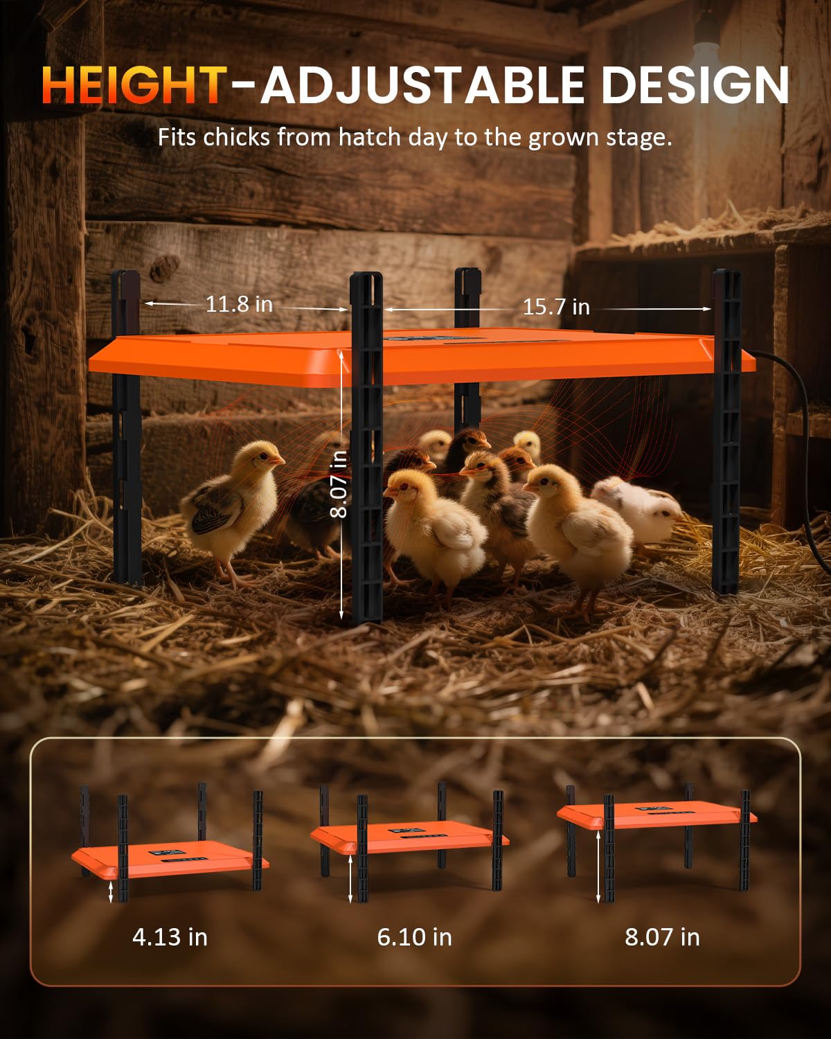 Homcolorful brooder plate temperature controls with multiple warmth levels