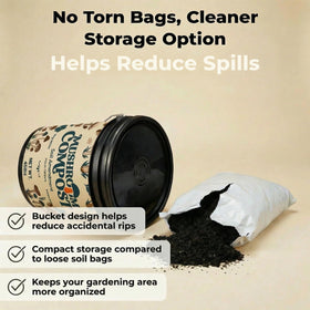 Home and Country Bulk pail stored easily for convenient home gardening use