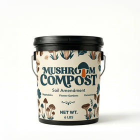 Home and Country Mushroom Compost Pail front view showing nutrient-rich soil for vegetables