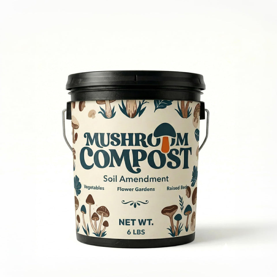 Home and Country Mushroom Compost Pail front view showing nutrient-rich soil for vegetables