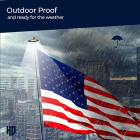 HOME DEPUTY outdoor-ready solar flag light withstands weather