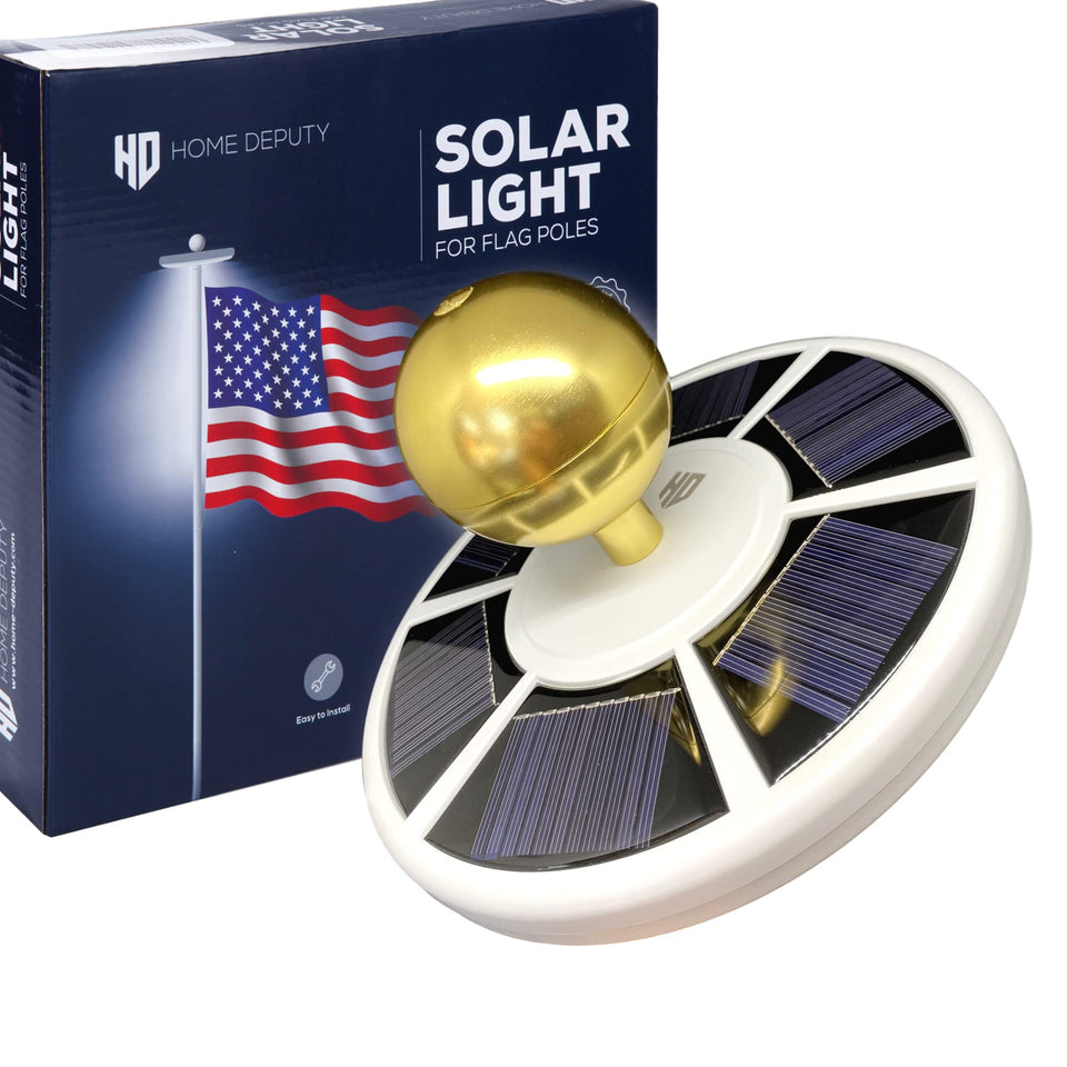 HOME DEPUTY solar flag light with wide coverage for clear nighttime visibility