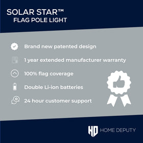 HOME DEPUTY top-mount flag light fits 15-25 ft poles with easy install.