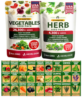 HOME GROWN 70-Variety Seeds bundle on display shows diverse options for home gardens.