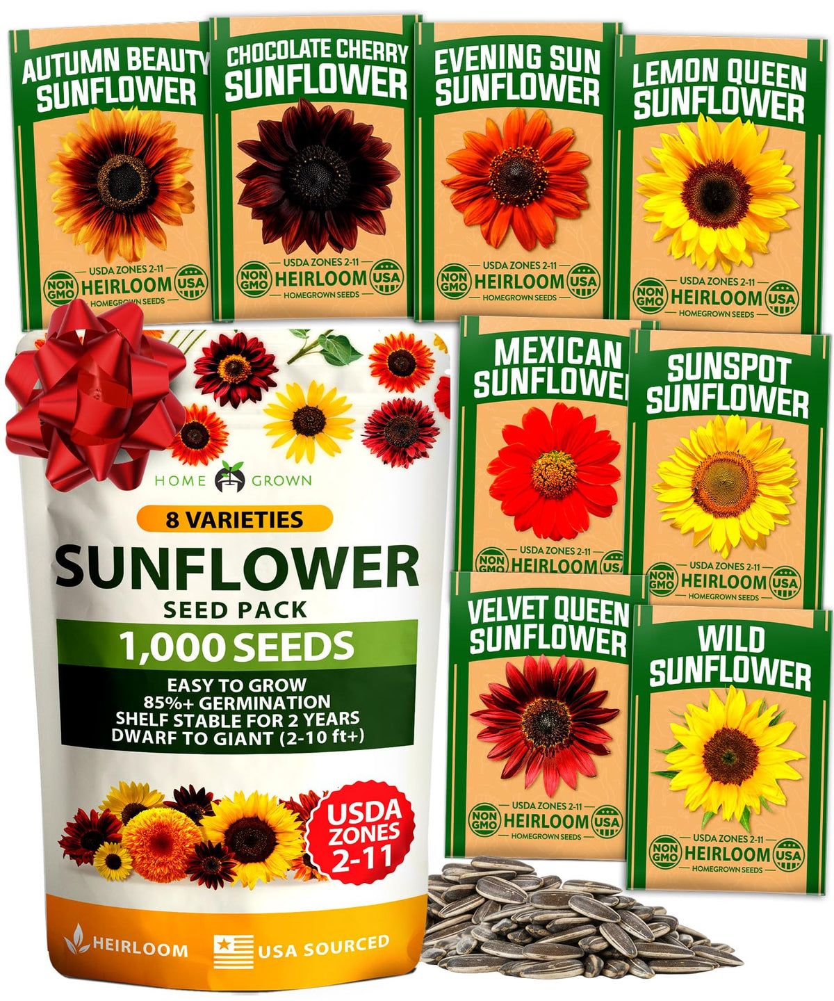HOME GROWN Autumn Beauty sunflower seeds for vibrant border blooms and warm hues