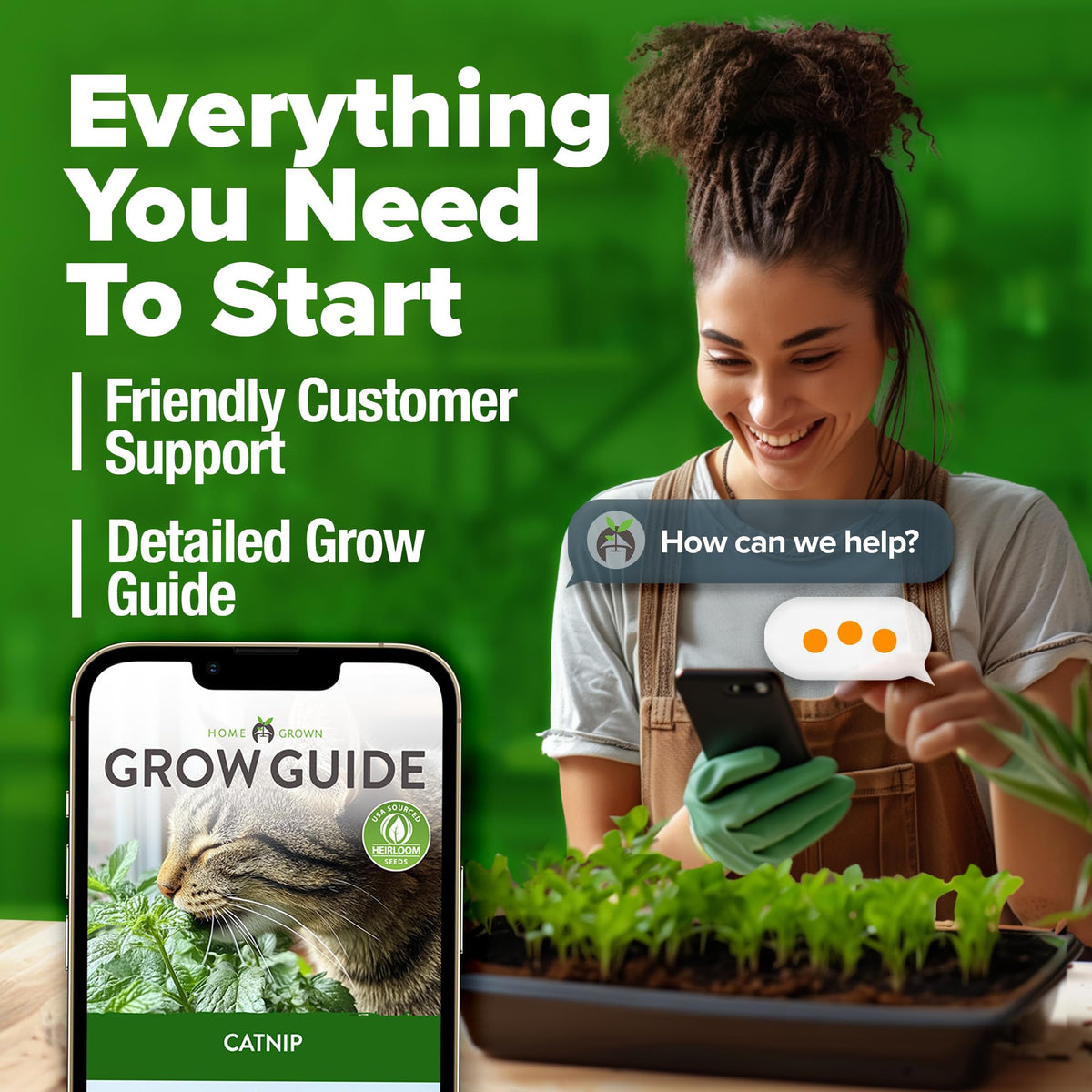 HOME GROWN Catnip Seeds Indoor Outdoor: versatile growing options for homes.