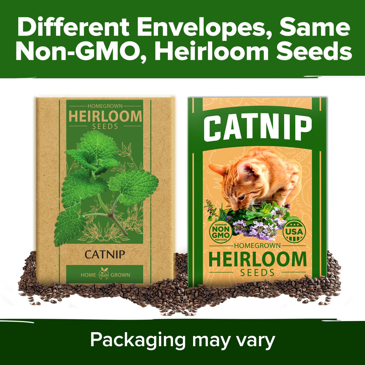 HOME GROWN Catnip Seeds Pet Safe: fresh catnip for happy felines.