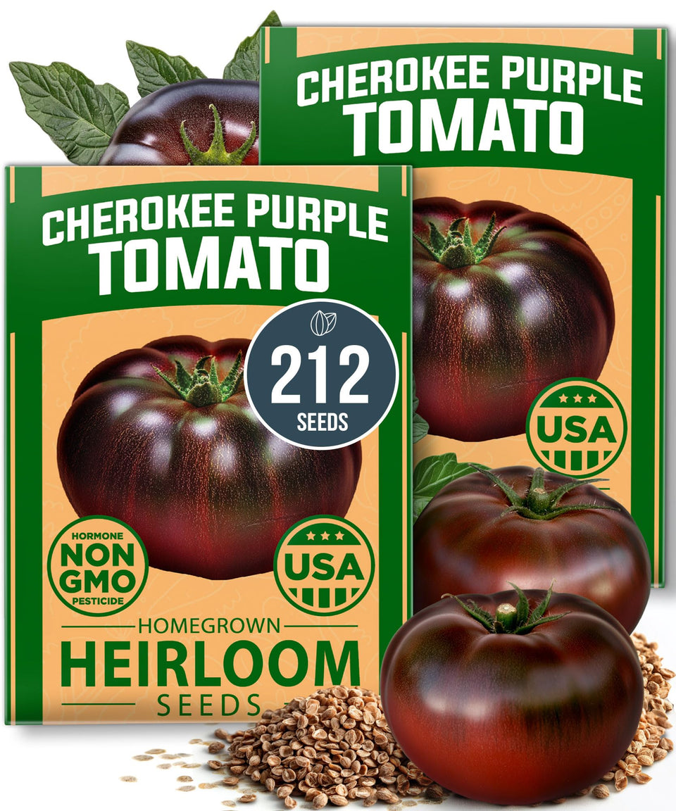 HOME GROWN Cherokee Purple seeds pack front for reliable heirloom gardening