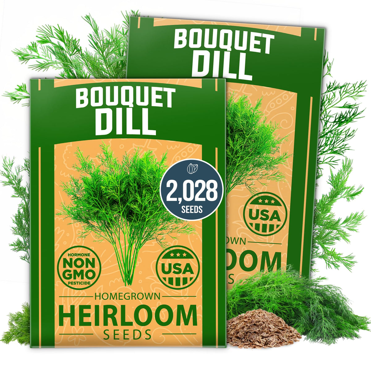 HOME GROWN Dill Seeds seed pack non-GMO heirloom for vibrant herbs