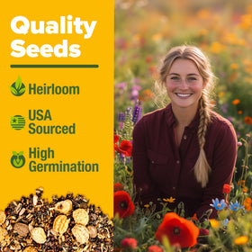 HOME GROWN easy-throw-and-grow mix creates a meadow-friendly habitat for pollinators.