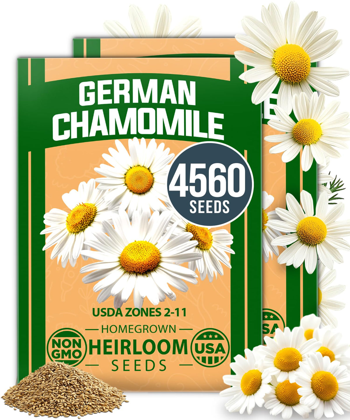 HOME GROWN German Chamomile seeds pack for a thriving herb garden.