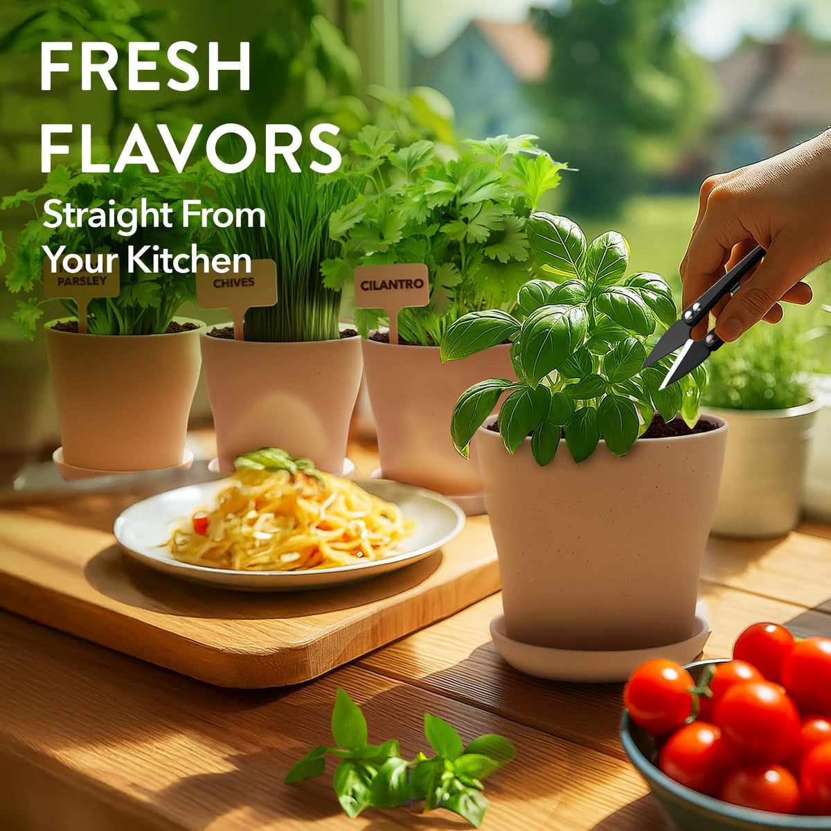 HOME GROWN herbs on-window showcase easy indoor harvests and fresh flavor.
