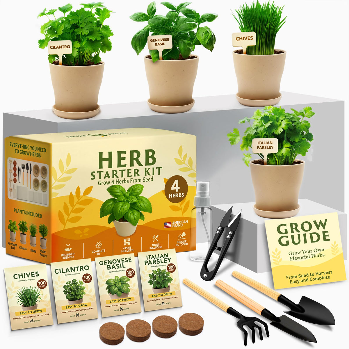 HOME GROWN herb garden planter kit unboxing shows beginner-friendly setup for fresh herbs.