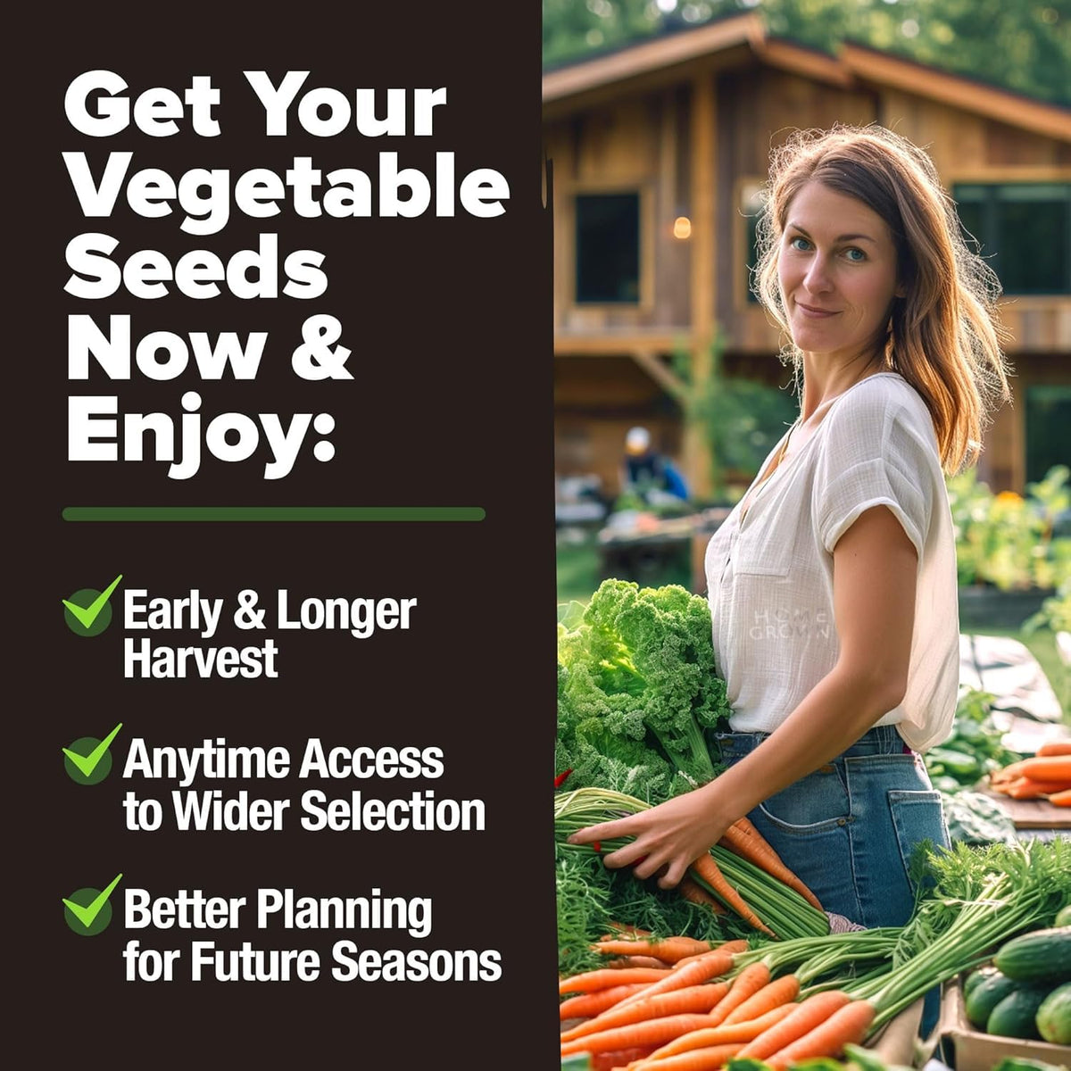HOME GROWN high-germination guide included to support starting indoors or outdoors.