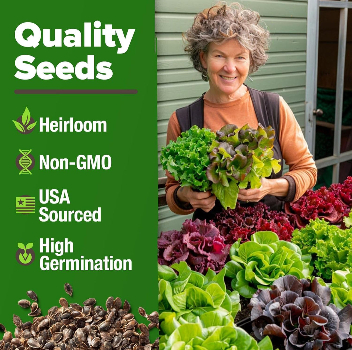 HOME GROWN mylar resealable pouch with plant markers preserves seed freshness