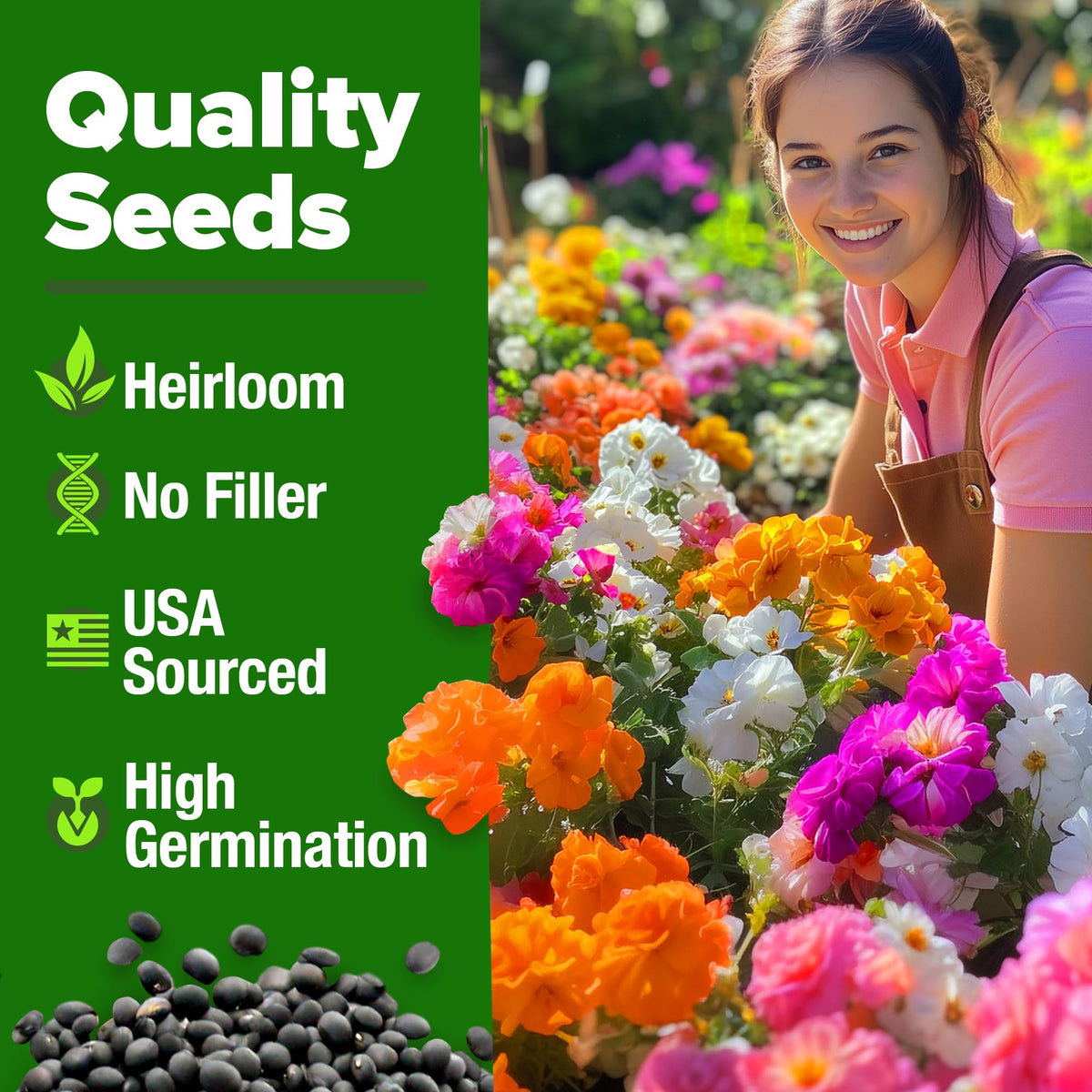 Home Grown Moss Rose Seeds Bulk Pack ideal for borders and pathways.