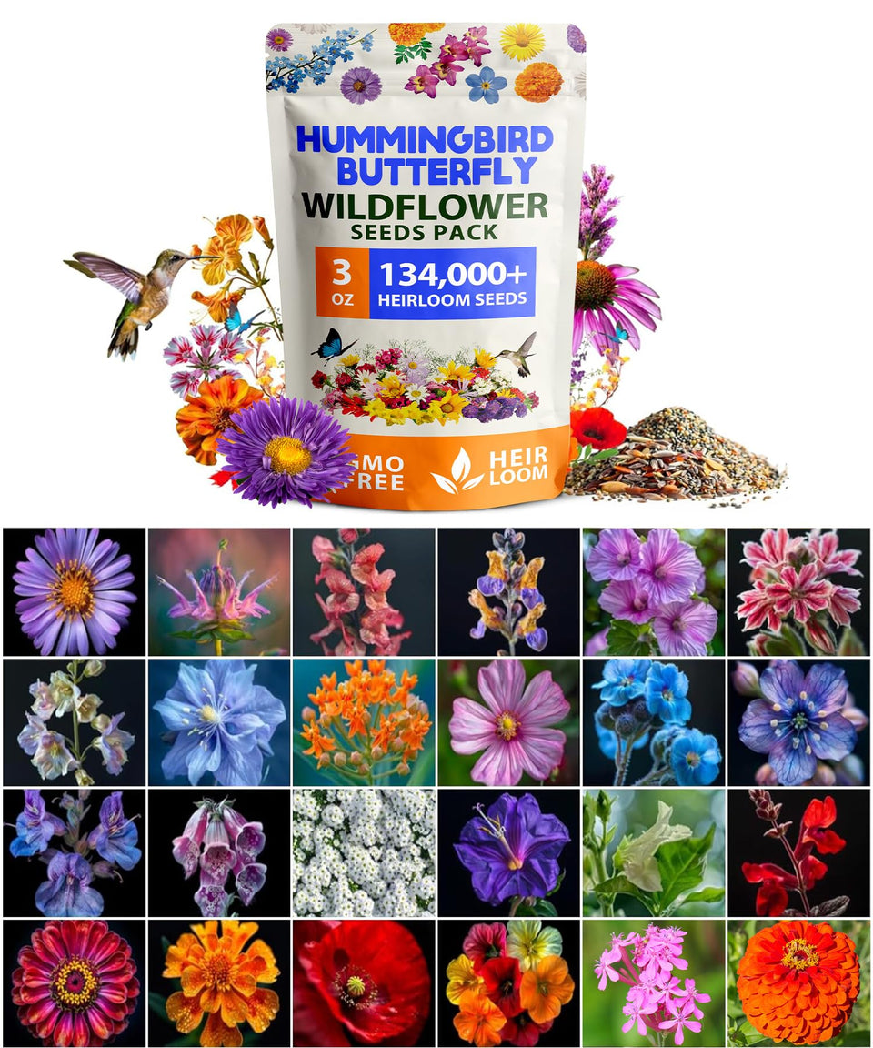 HOME GROWN Wildflower Seeds Bulk front packaging for pollinator planning.