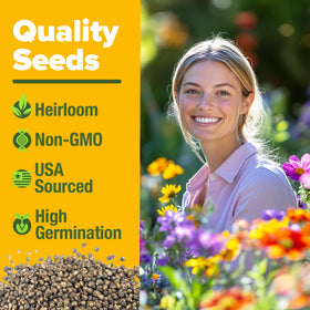 HOME GROWN Wildflower Seeds Mix attracts bees and butterflies for pollinator-friendly spaces