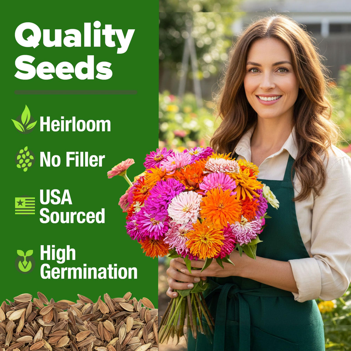 Premium HOME GROWN seed mix supports consistent germination.