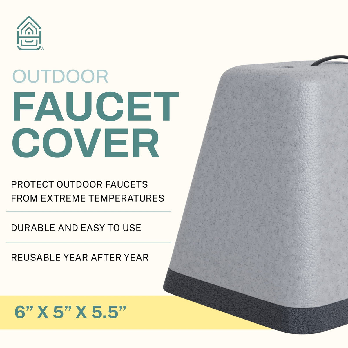Close-up of the 5/8-inch foam shell on the faucet cover.