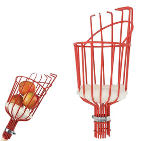 Home-X fruit picker basket with finger-prongs for gentle harvest.