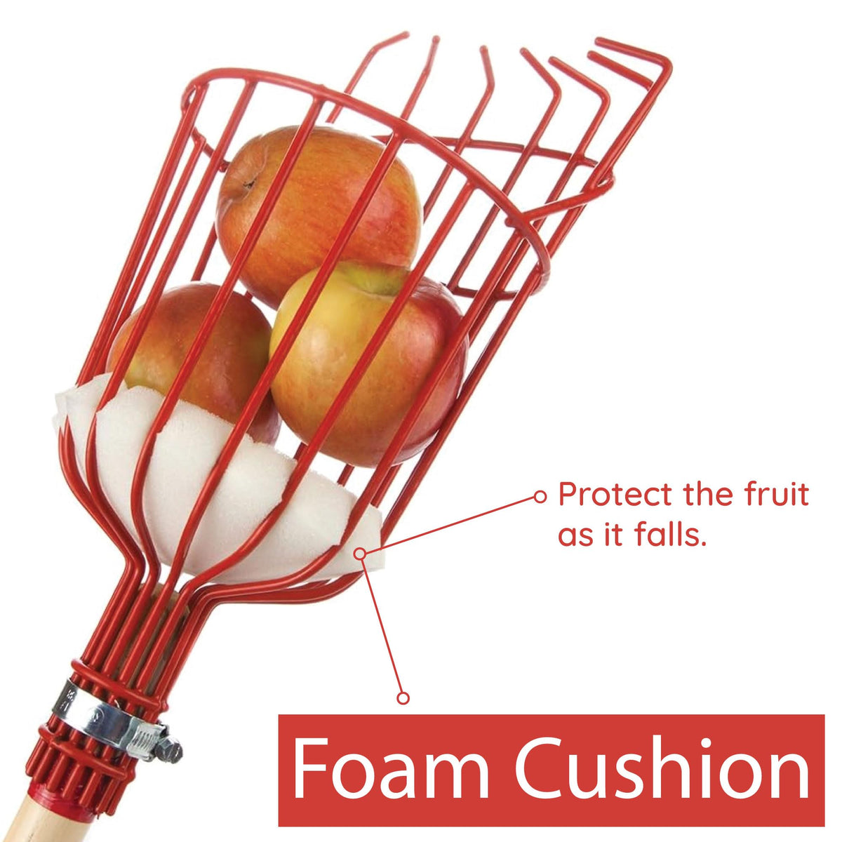 Basket attached to standard pole for easy reach.