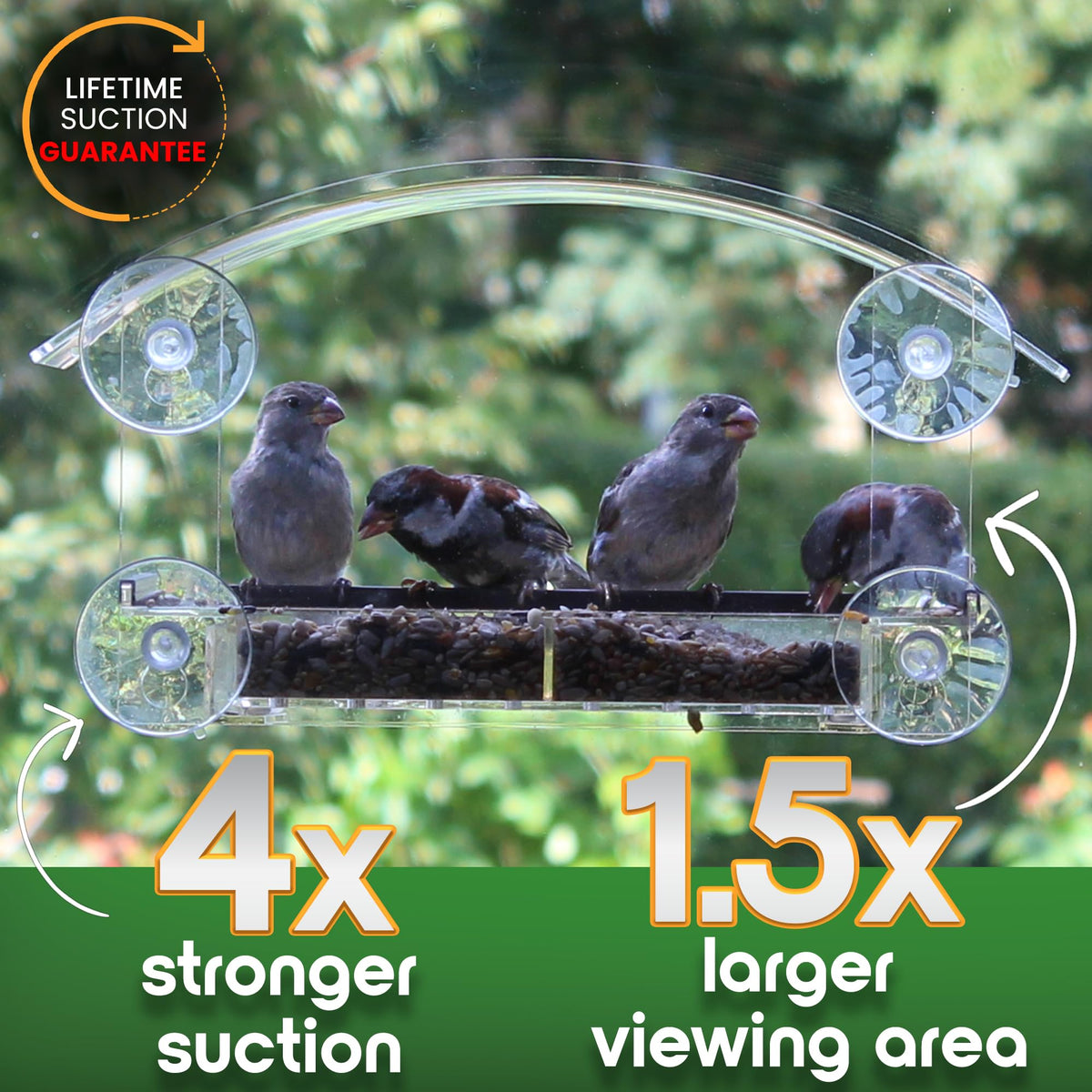 Homebird window feeder prebuilt setup for quick, tool-free installation.