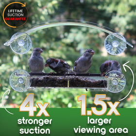 Homebird window feeder prebuilt setup for quick, tool-free installation.