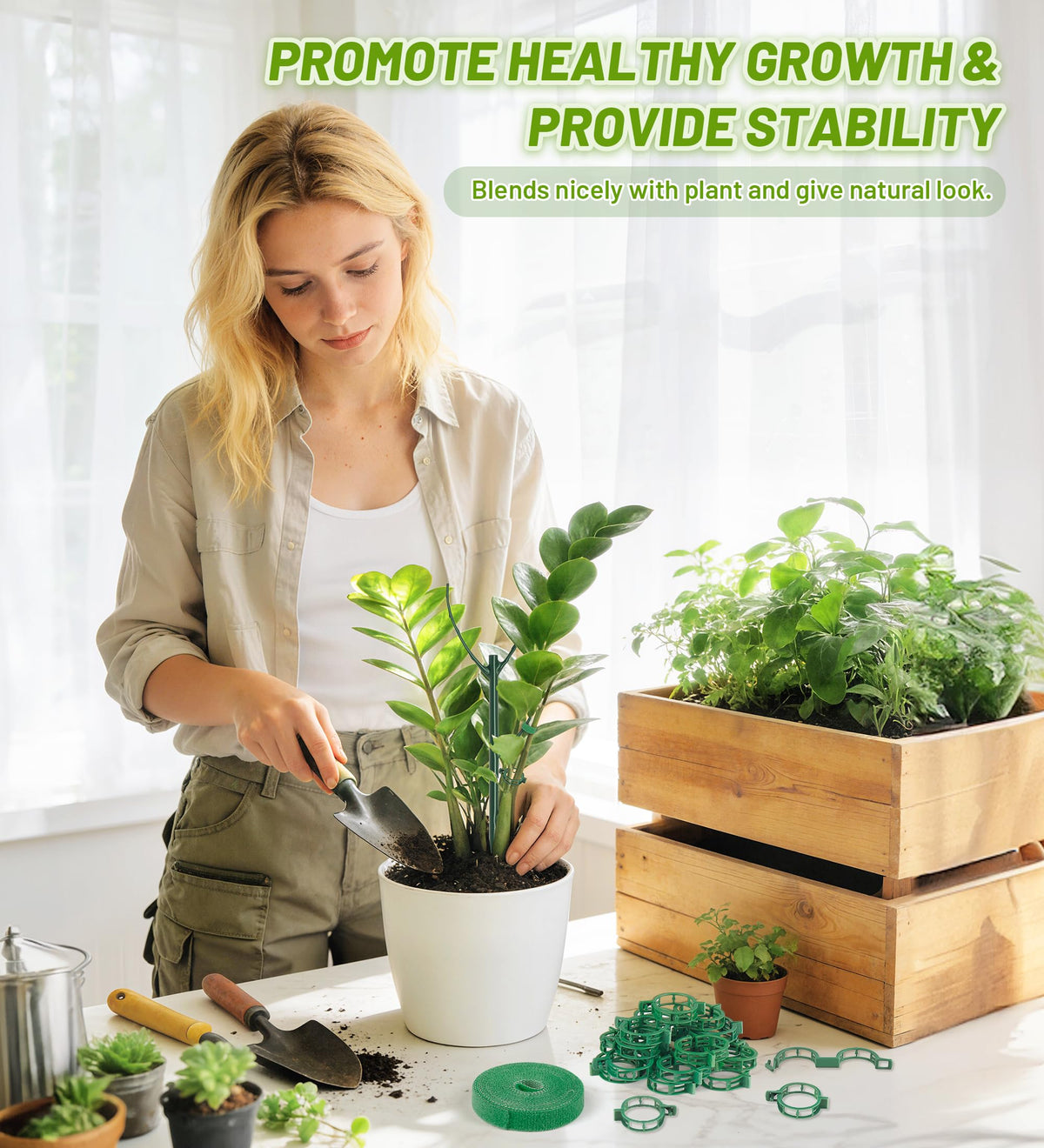 HOMEBROS branch-design stake evenly distributing plant weight