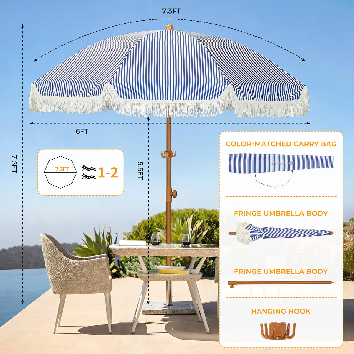 HOMEDEMO fringe canopy tassels add boho charm and sun protection.