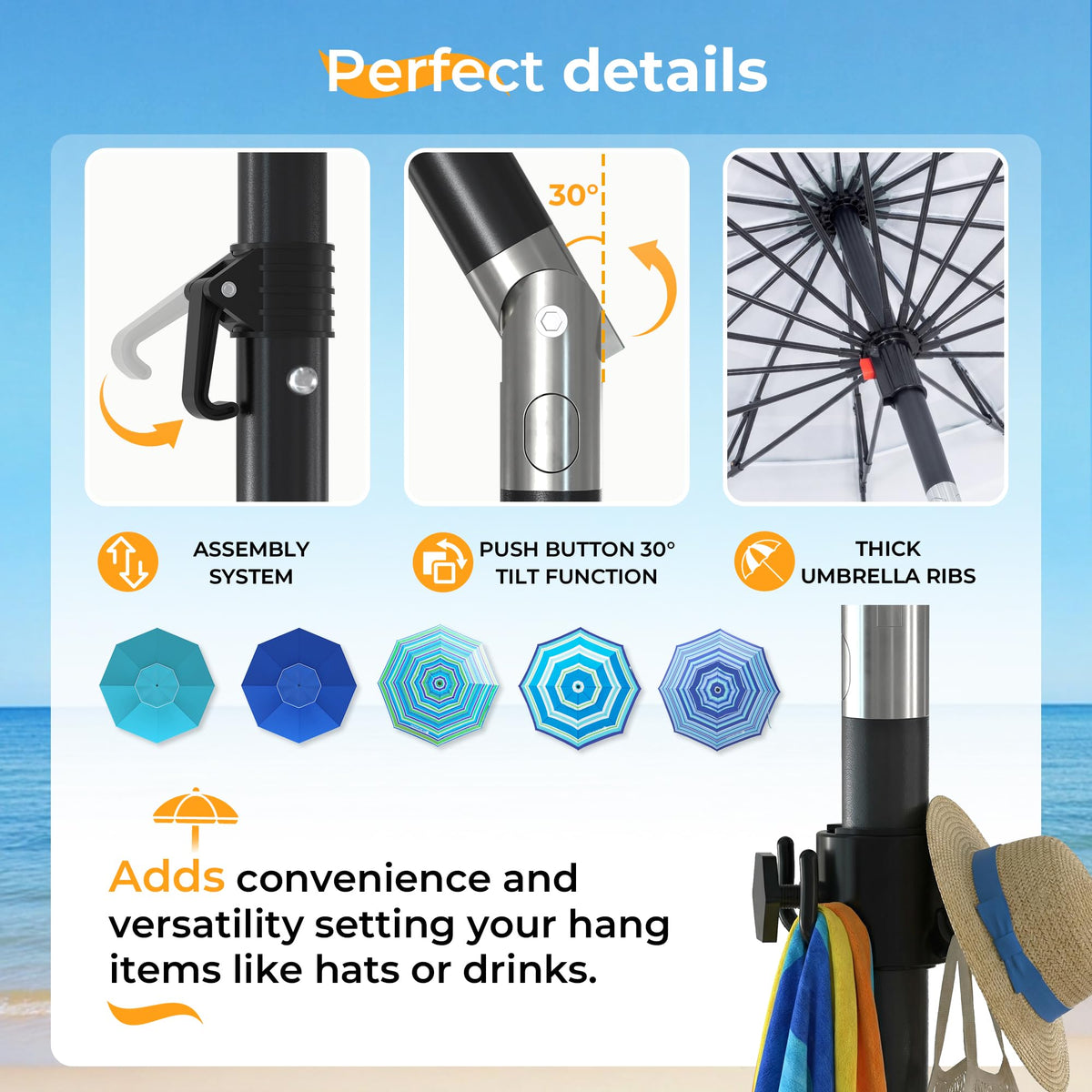 HOMEDEMO UPF50+ fabric blocks UV rays for safer beach lounging