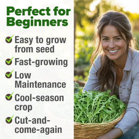 HOME GROWN Arugula seeds cool-season-crop thrives in spring and fall.