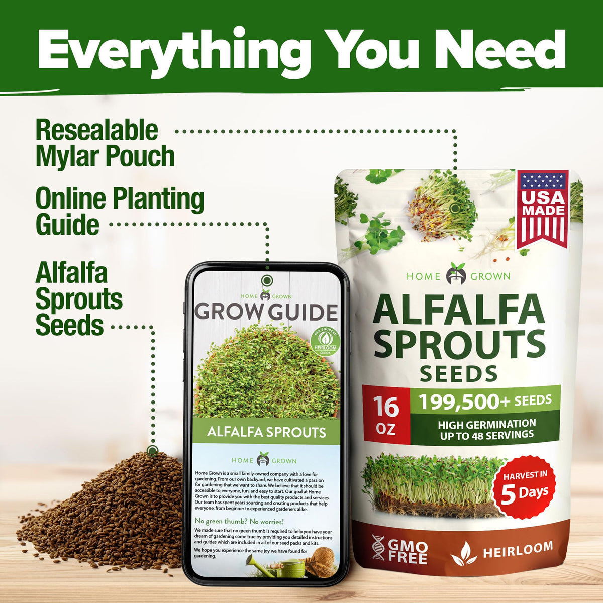 HOME GROWN nutritious sprouts rich in vitamins and minerals